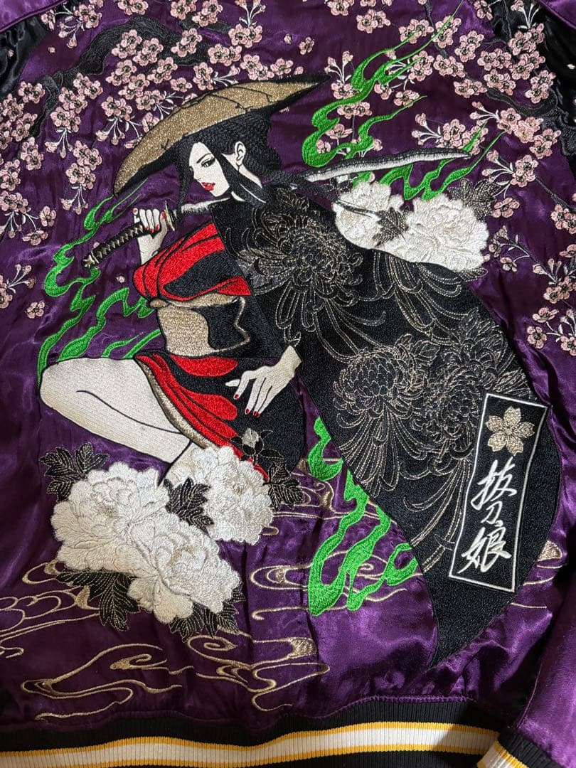 ひろしです 抜刀娘 妃那 （ひな）サイズＬ三度笠 豪華刺繍 リバーシブル