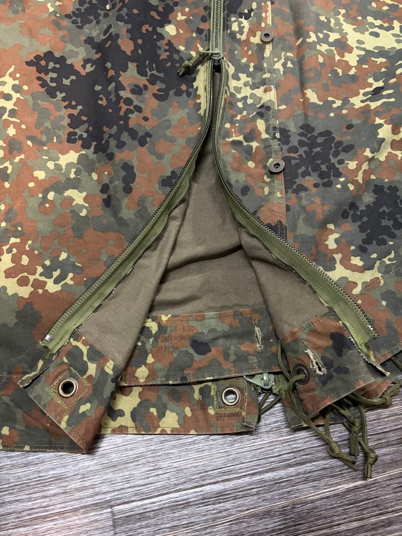 値下】ドイツ軍 パップテント 軍幕 前面ジッパー加工済／蚊帳・ロープ