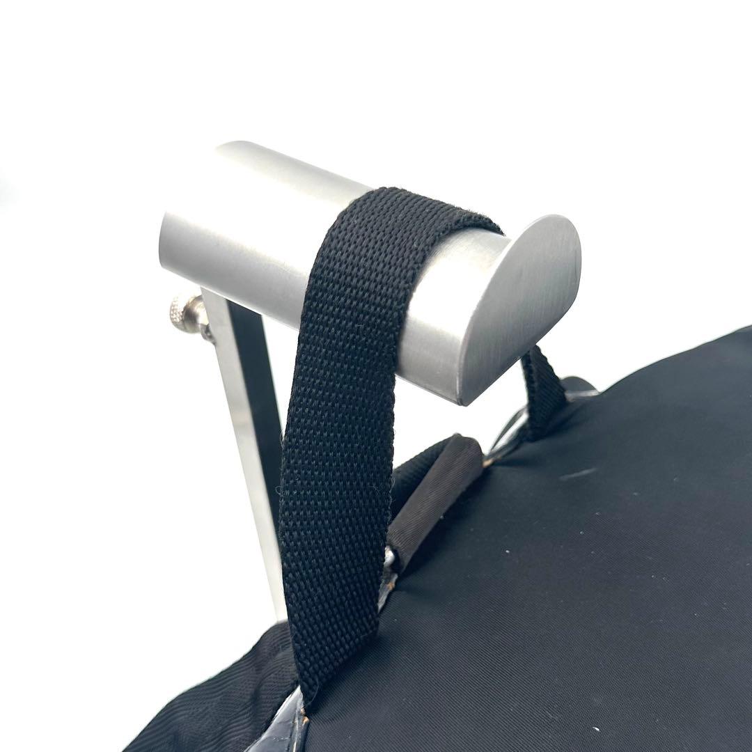 《良品》PRADA 三角ロゴ Wポケット ナイロン レザーリュック デイパック