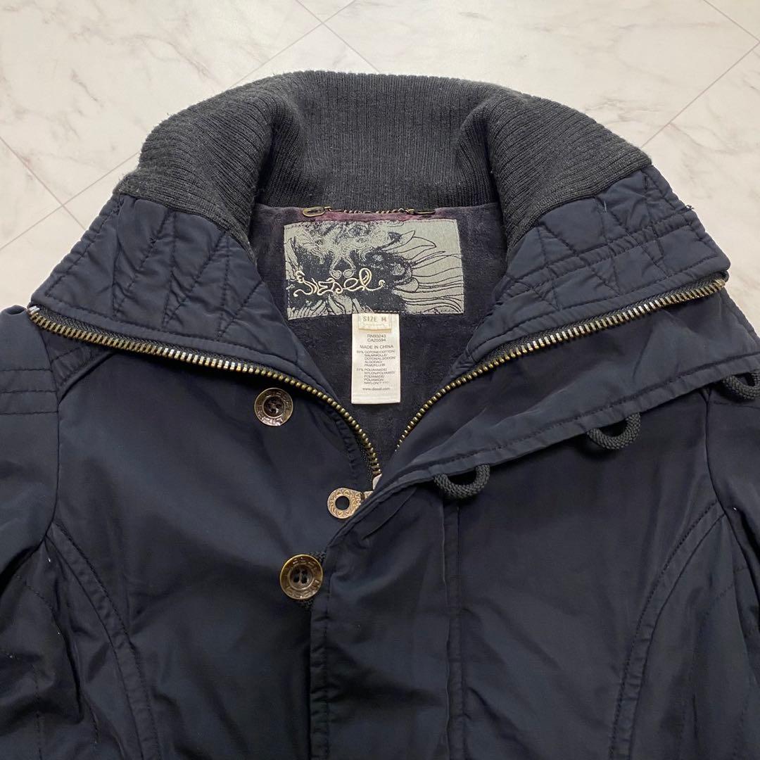 DIESEL ディーゼル 黒 Y2K ミリタリージャケット ジップアップ - メルカリ