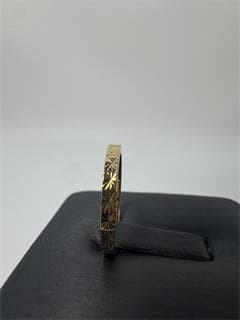 《日本製18金》K18ゴールド ブラック 花模様 リング1.08g 9号即日発送