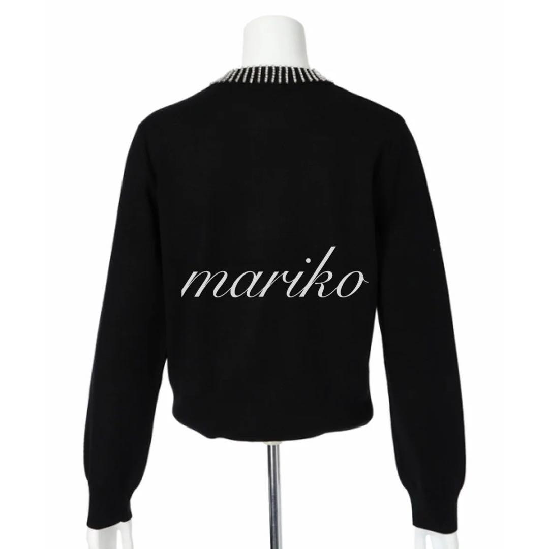 新品】ジャスグリッティー ビジューネックカーディガン アプワイザー