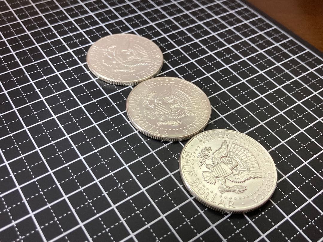 《アメリカ》ケネディハーフダラー銀貨3枚(1964年)