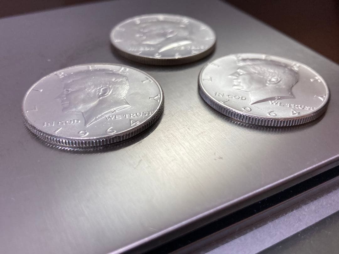 《アメリカ》ケネディハーフダラー銀貨3枚(1964年)