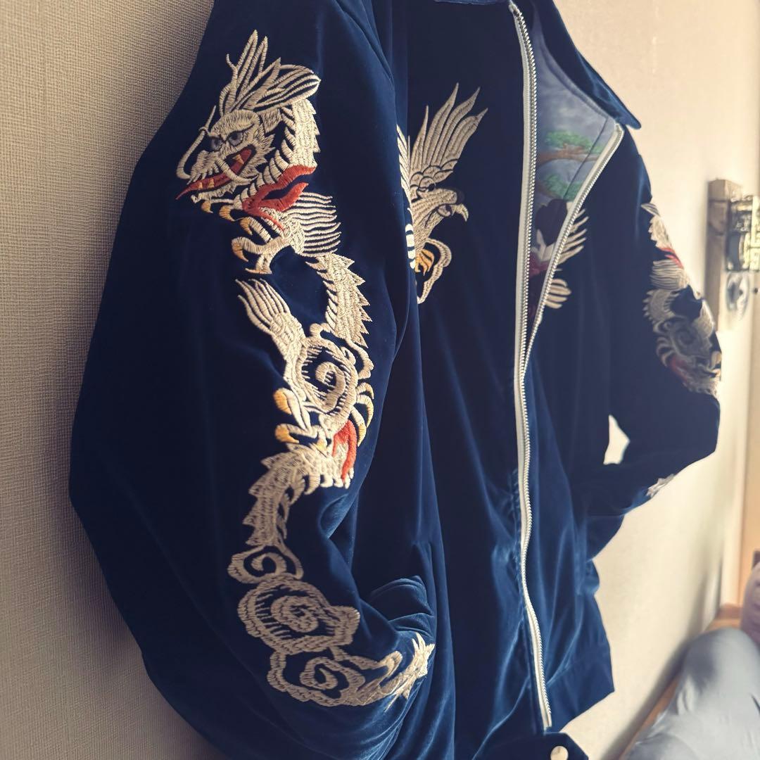 50s復刻 別珍スーベニアジャケット 刺繍ドラゴン鷲紺2XL - メルカリ
