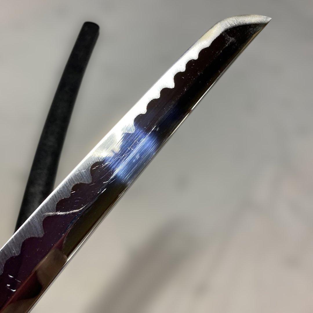 格安模造刀大刀 濃緑柄 波絵透し丸鍔 黒梨地鞘 - メルカリ