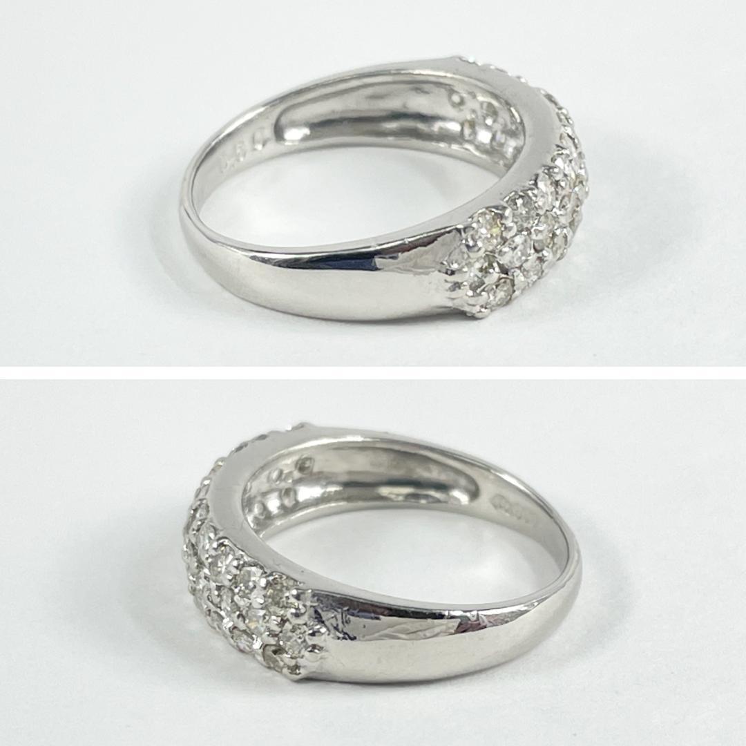 Pt900 天然ダイヤモンド 0.50ct パヴェリング