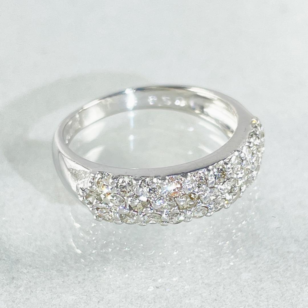 Pt900 天然ダイヤモンド 0.50ct パヴェリング