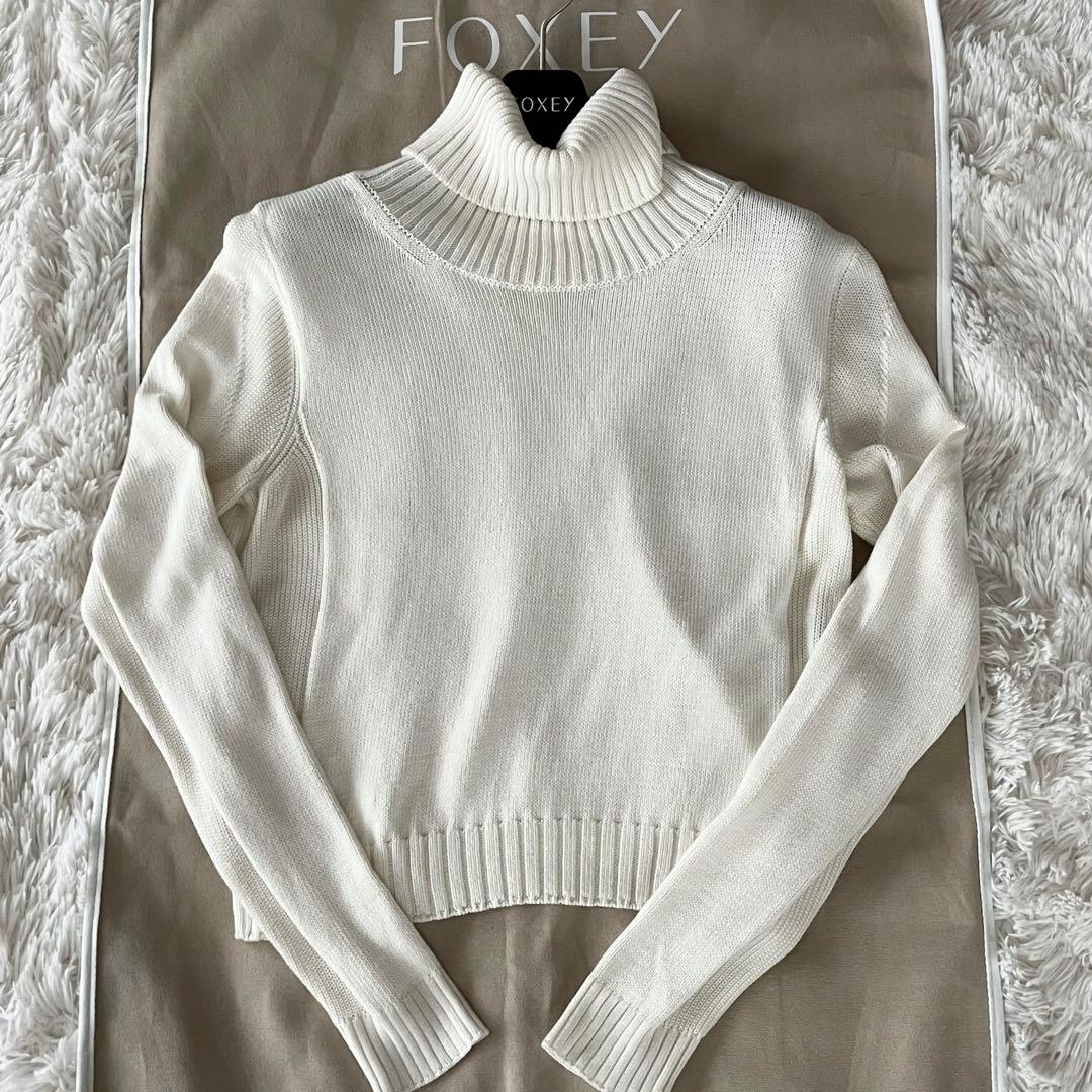 美品 FOXEY NEW YORK タートルネック ニット シルク混 38 - メルカリ