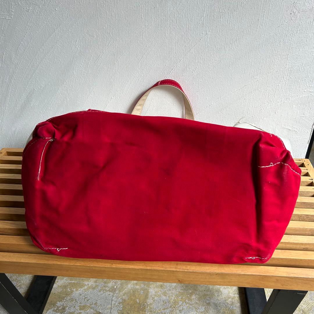 80S 2色タグ L.L.Bean ロングハンドル トートバッグ 赤 XL
