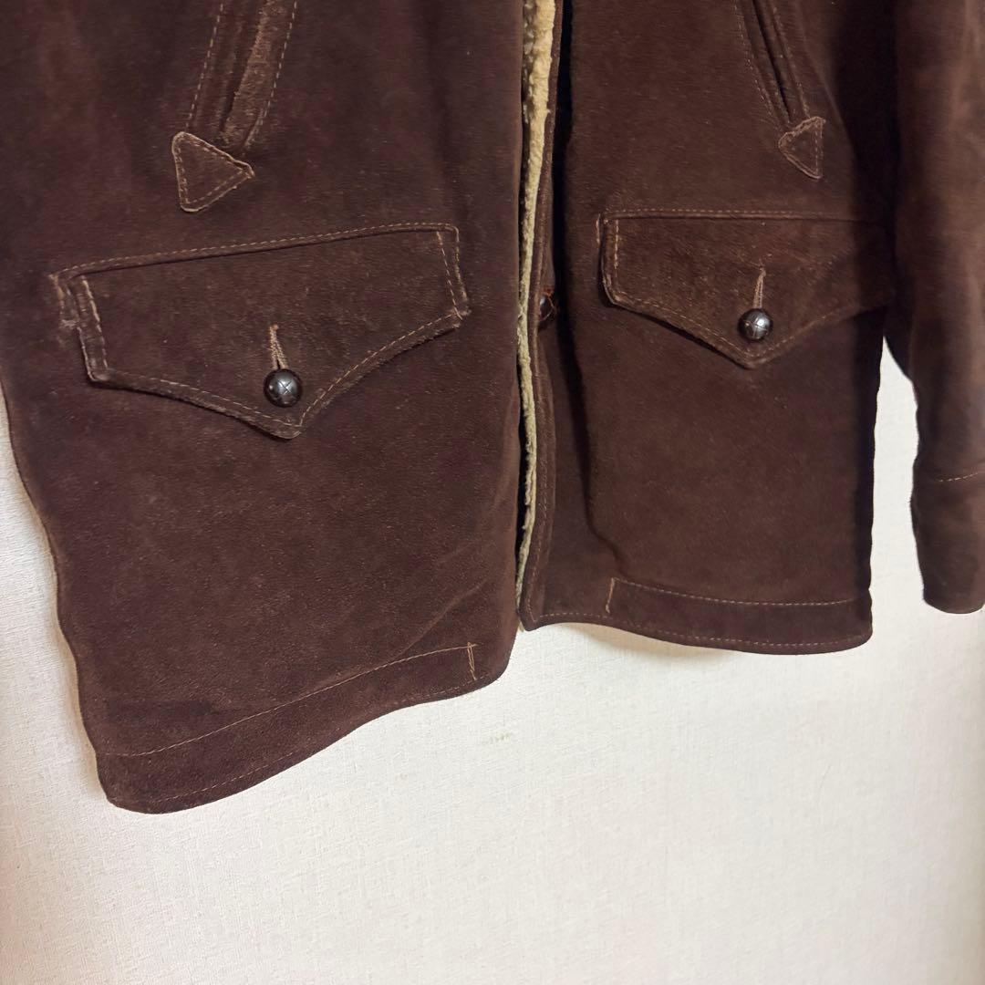 Schott WESTERN ボア スエード レザージャケット ブラウン USA - メルカリ