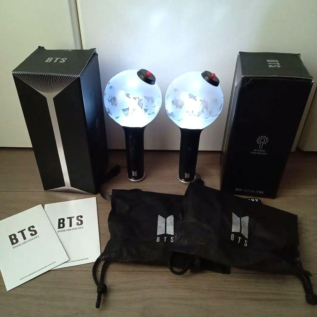 BTS アミボム ver3 2セット トレカ付！ BTS OFFICIAL LIGHT STICK VER.3 アミボム トレカ付 - メルカリ