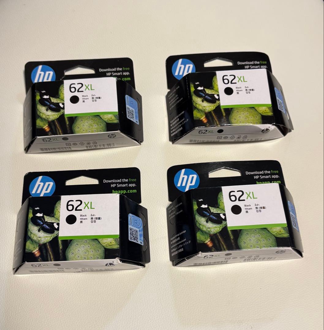 新品・未開封　HP 62XL ブラックインクカートリッジ 4個セット HP用 HP 62XL リサイクルインク ブラック＋カラー 増量版 – インクの