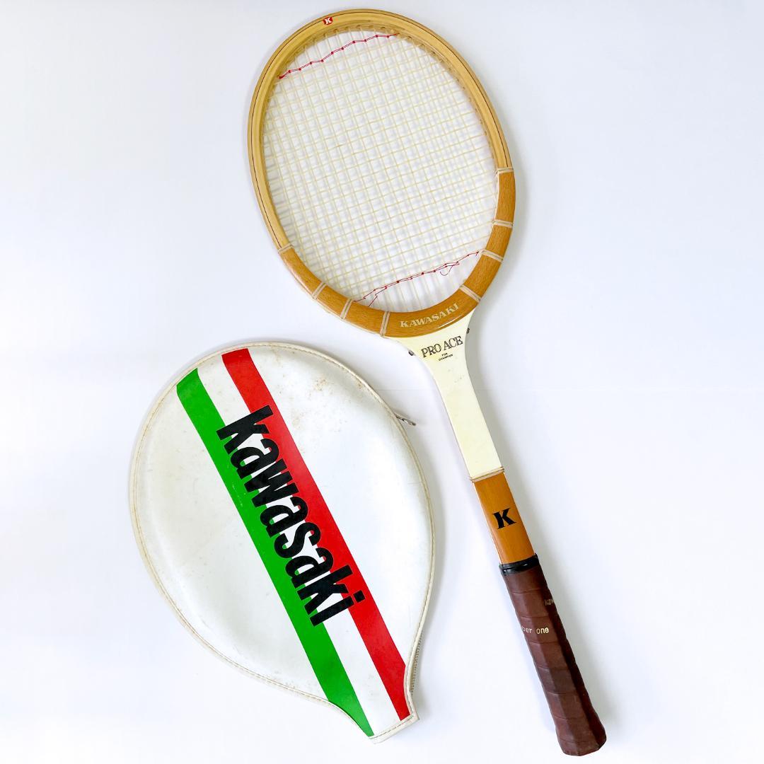 2本セット 木製テニスラケット KAWASAKI PRO ACE インテリア - メルカリ