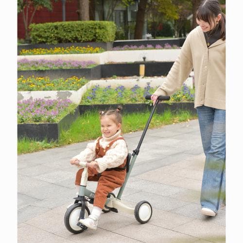 子供用三輪車 4in1 三輪車のりもの押し棒付き 自転車 おもちゃ ホワイト