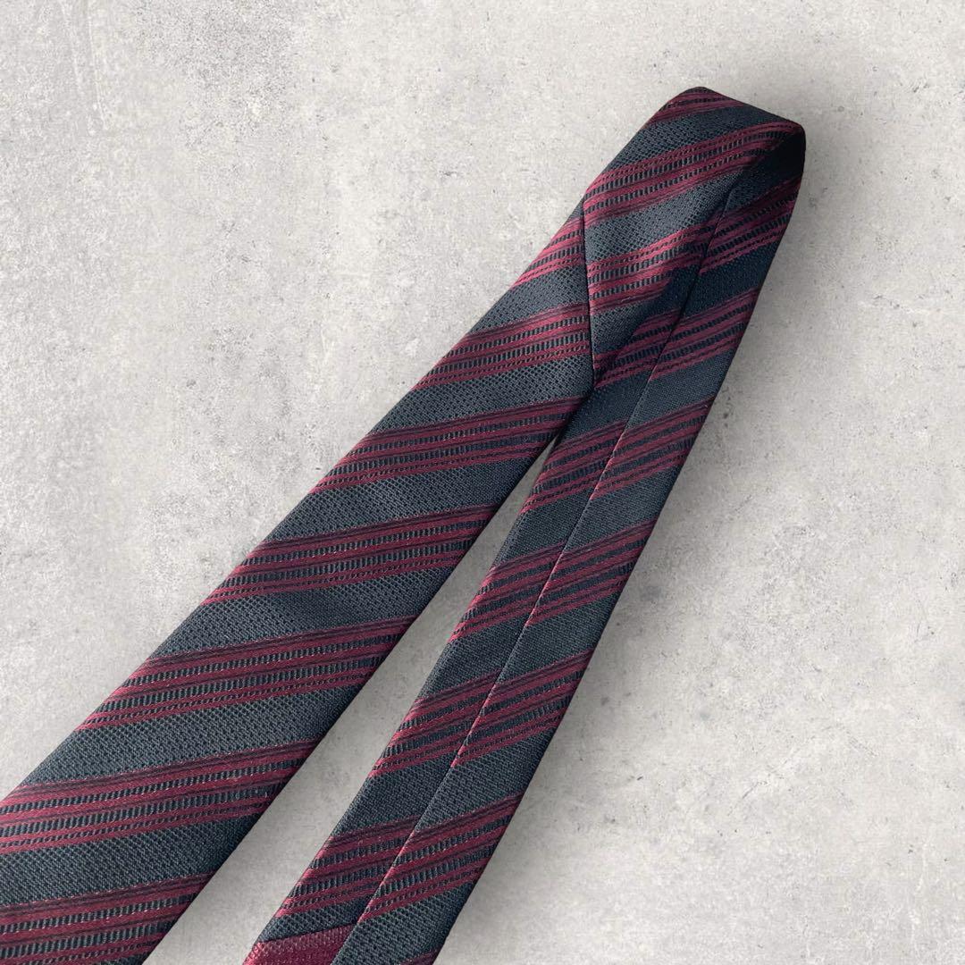 美品 NEWYORKER × 鹿島アントラーズ コラボ ストライプ ネクタイ 黒