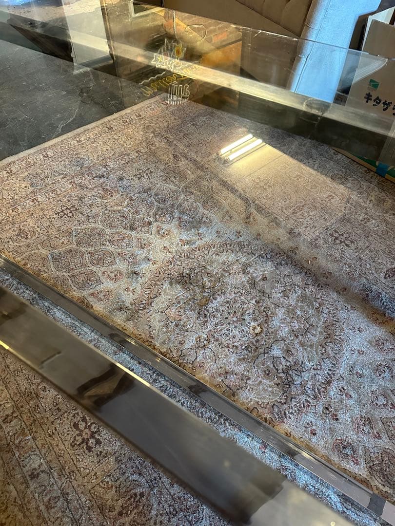 東京都内23区配送無料】240cm ガラステーブル 事務 デザイナーズ 机