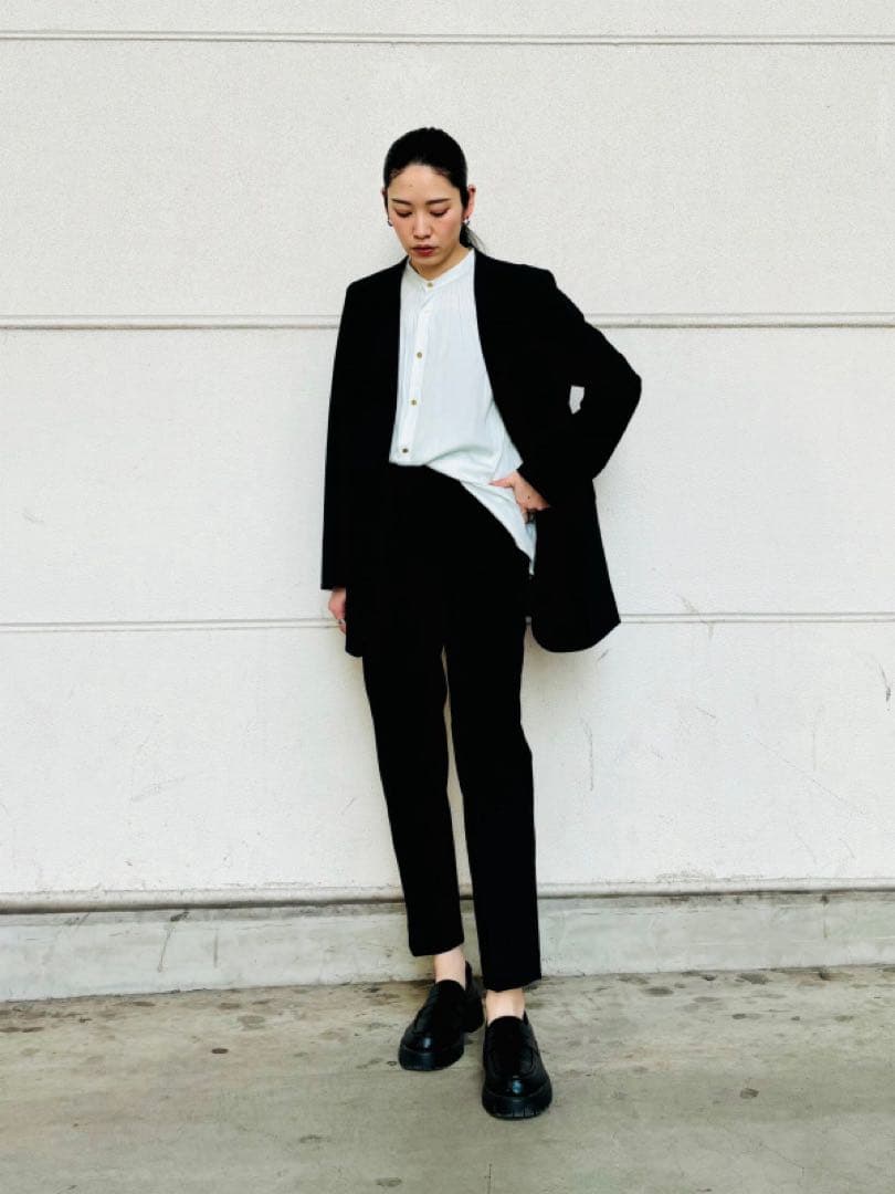 プラステ ハイストレッチトリコット セットアップ ブラック XS