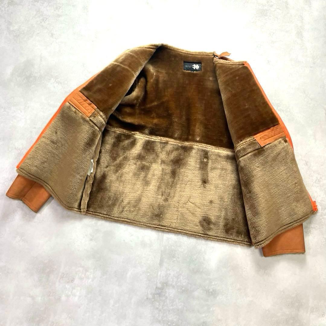 希少XL相当/上野商会 牛革 ムートンジャケット オレンジ 本革