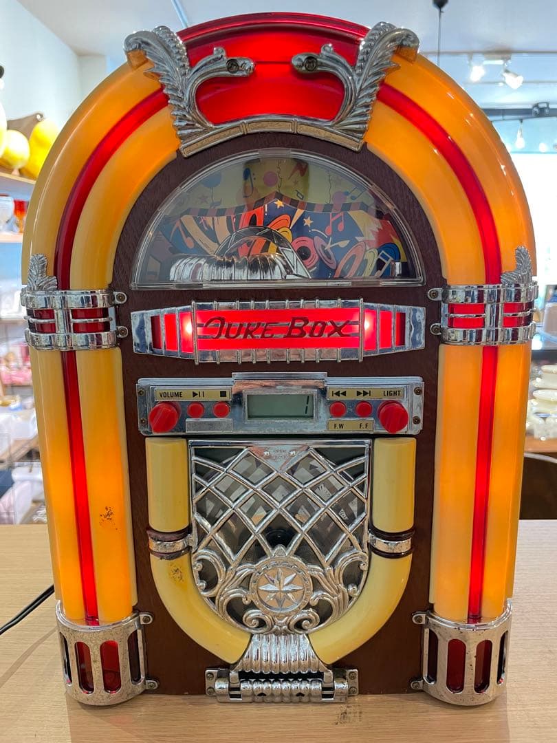 引取り推奨B7126【ウィンテック】 ジュークボックス型CDラジオ アンティーク WINTECH CDジュークボックス KBYL-08