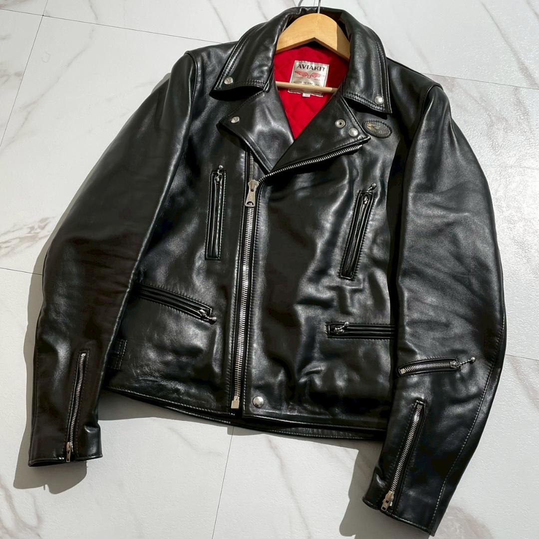 極美品　ルイスレザー　402　ライトニング　タイト　馬革　内ポケット付　黒　40 極美品 ルイスレザー 402 ライトニング タイト 馬革 内ポケット付 黒