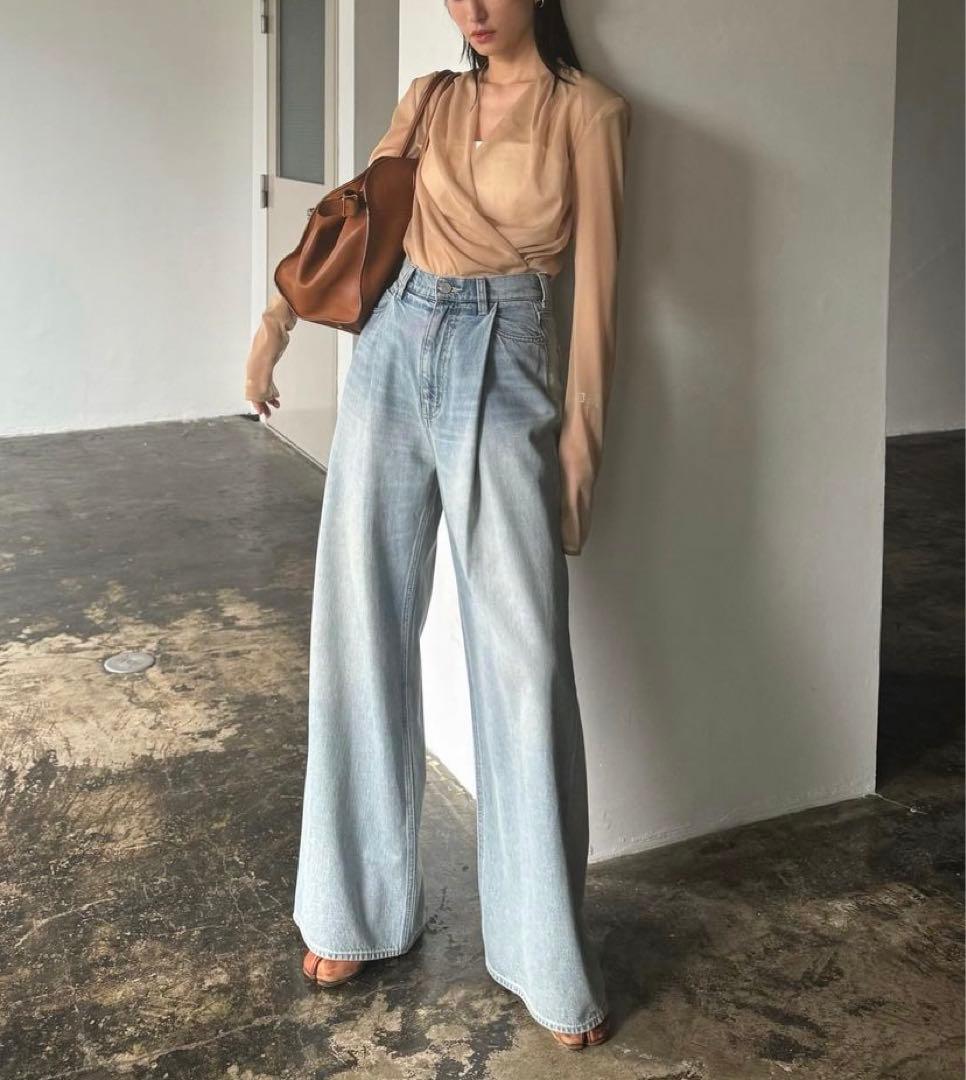 SuzuHirose×CLANE TUCK WIDE DENIM PANTS美品 - メルカリ