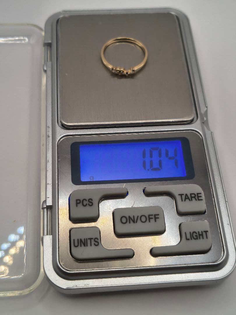 K10 金 ダイヤモンド リング 指輪 1.04g ハート 11号