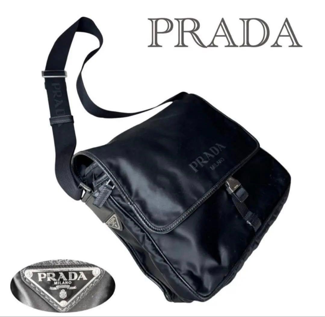 プラダ メッセンジャーバッグ　ショルダー　黒 PRADA（プラダ） ショルダーバッグ メッセンジャーバッグ ナイロン