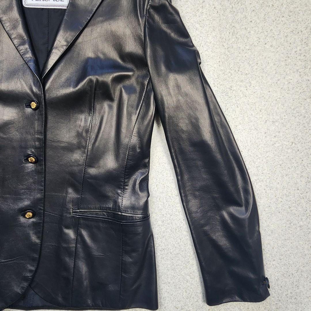 希少✨極美品 】 ラムレザー ジャケット メデューサ ボタン イタリア製