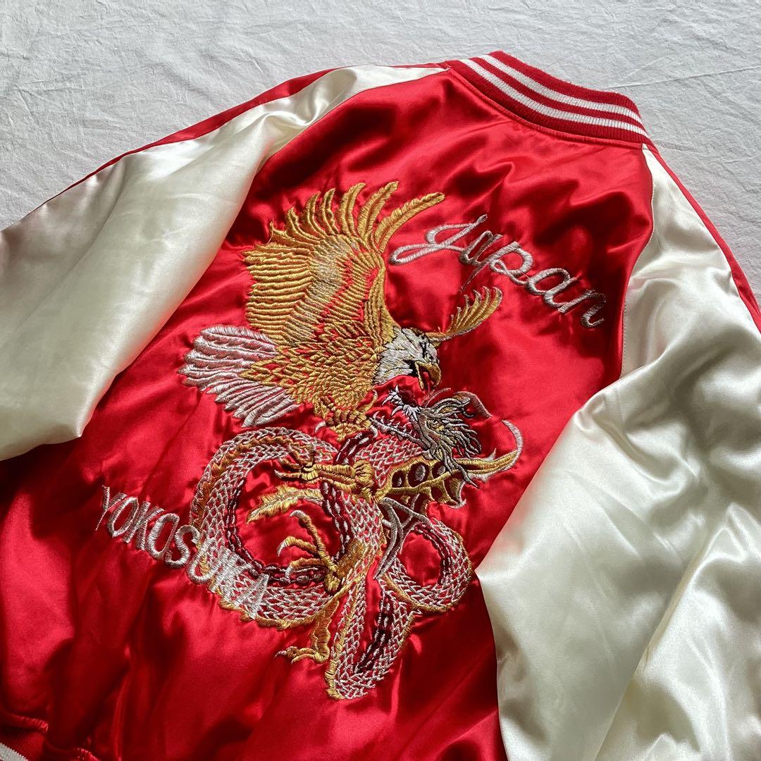 HOSHIHIME サテン スカジャン 鷹 龍 刺繍 中綿 フリーサイズ - メルカリ
