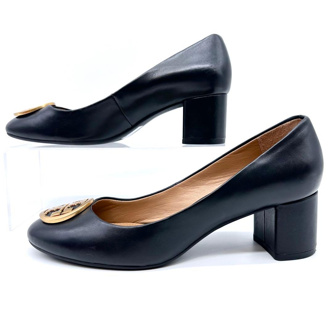 ほぼ未使用✨トリーバーチ BENTON レザー パンプス サークルロゴ 24cm