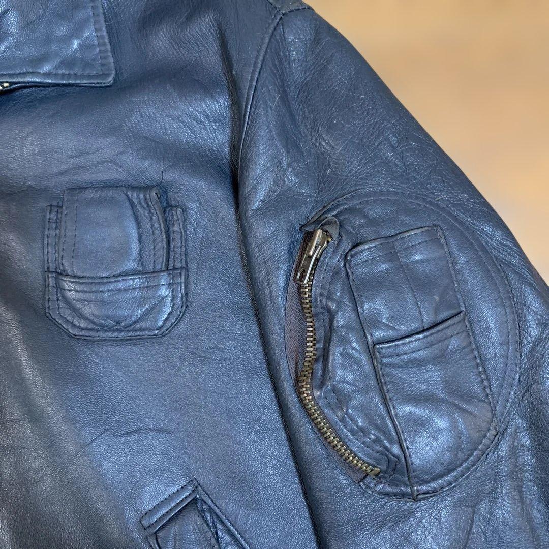 フランス空軍 レザーパイロットジャケット Lサイズ - メルカリ