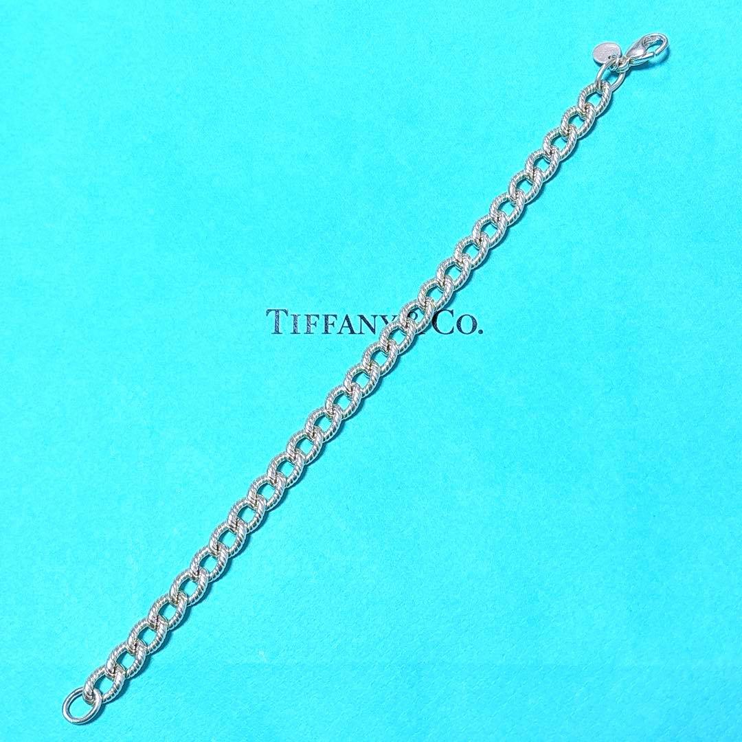 【美品】19.7cm ティファニー ツイストロープ リンク ブレスレット 925