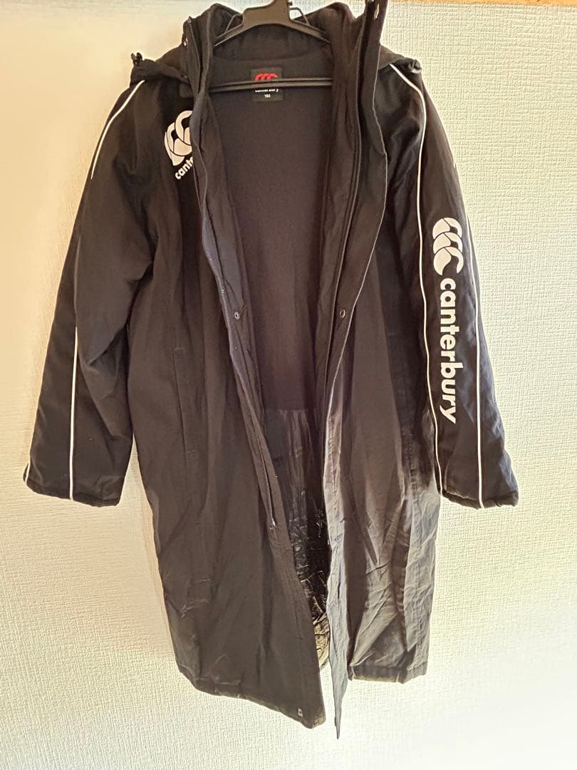 年内発送本日購入迄】カンタベリー ベンチコート 150cm 黒 フード付き