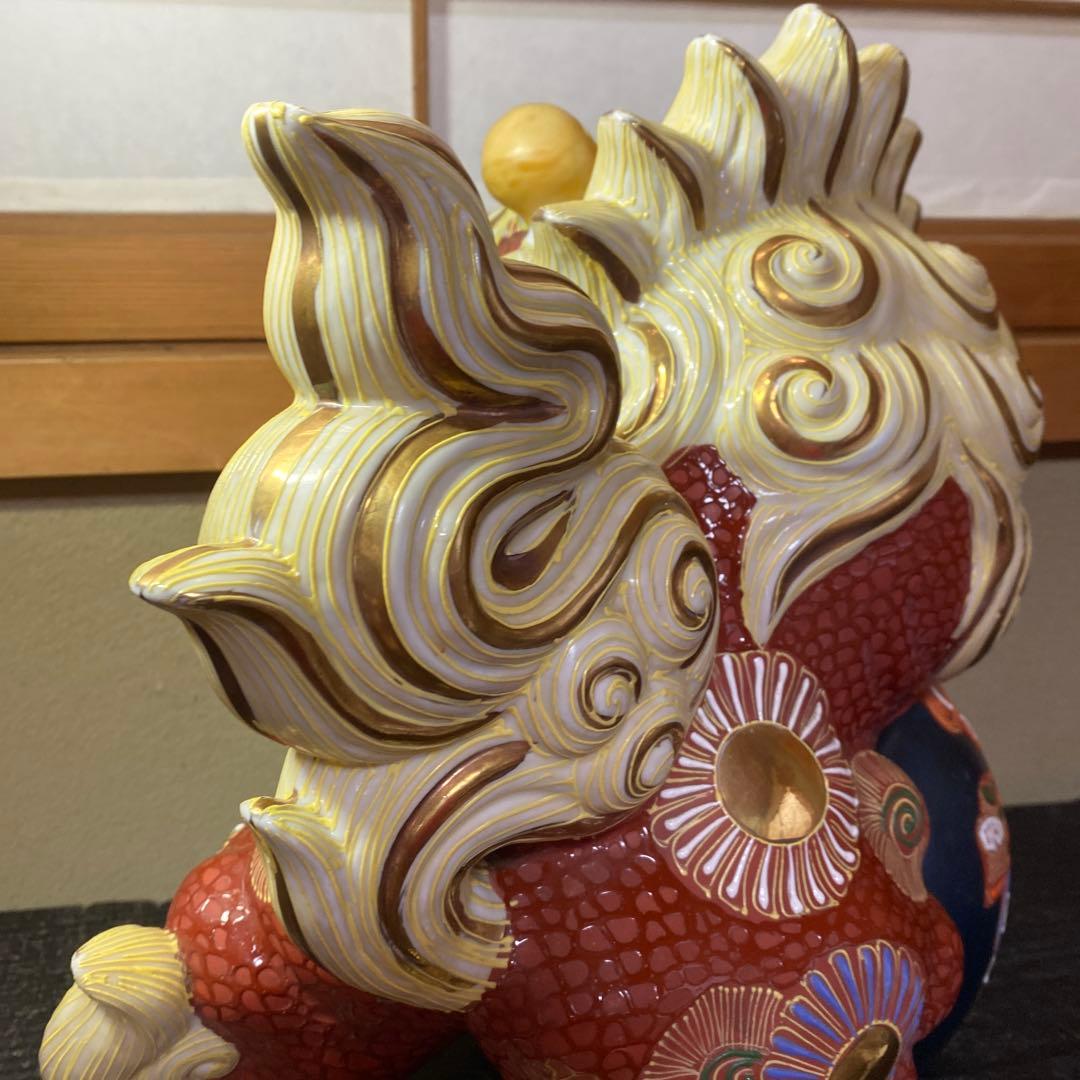 九谷焼 大吉作 唐獅子置物 - メルカリ