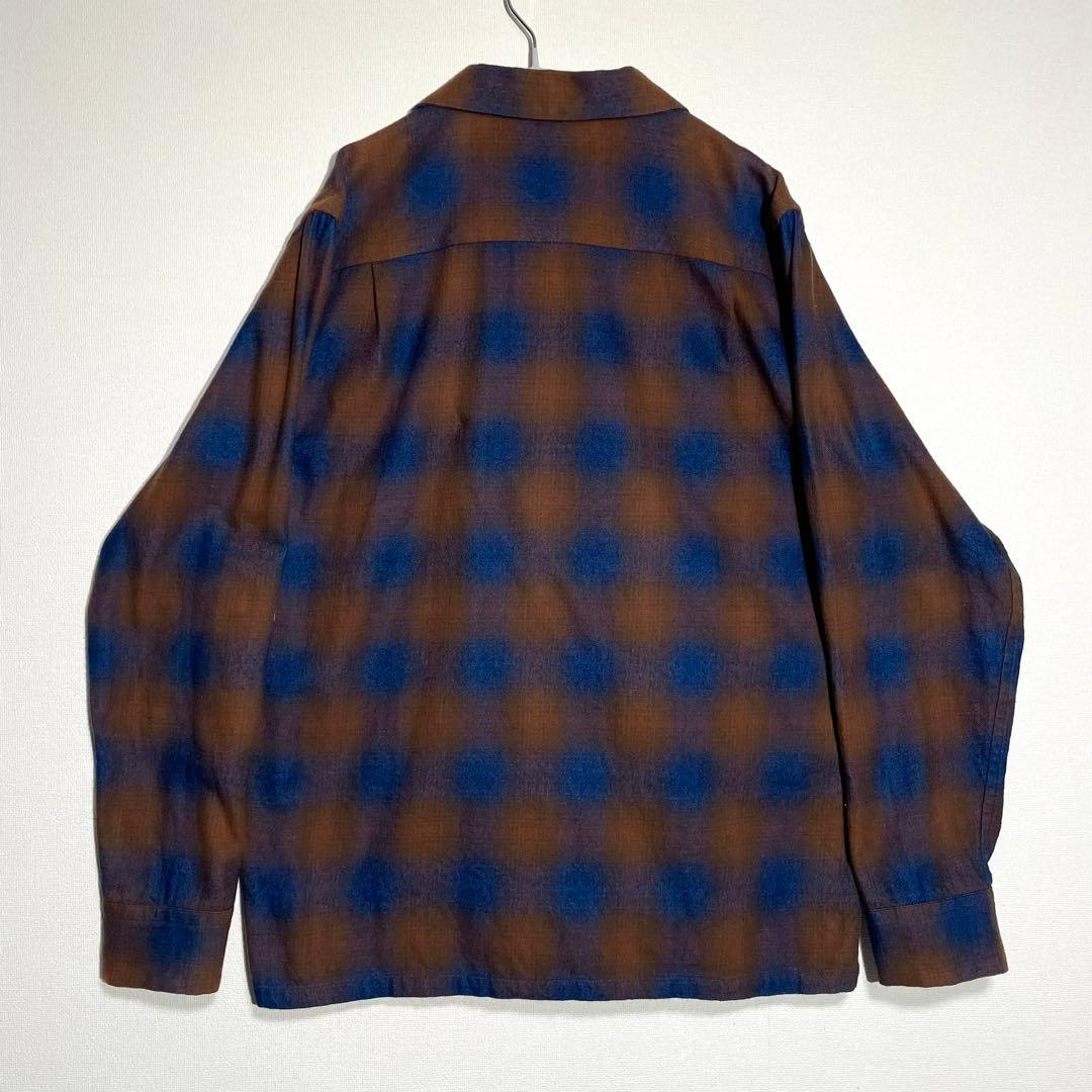 タウンクラフト オンブレ チェック シャツ ブラウン 好配色 ダーク