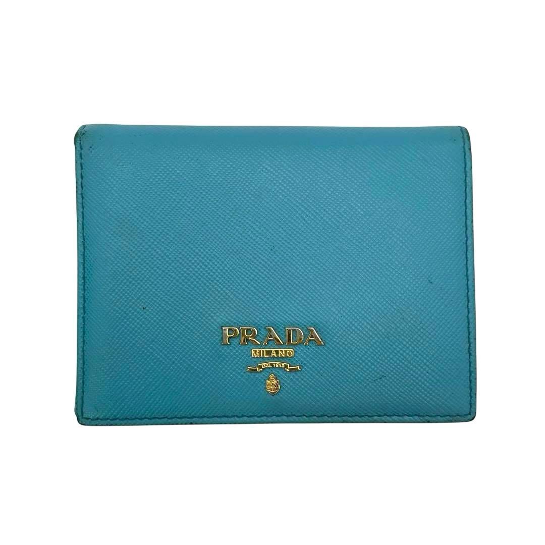 PRADA プラダ 三つ折り財布 三角ロゴ サフィアーノ レザー - メルカリ