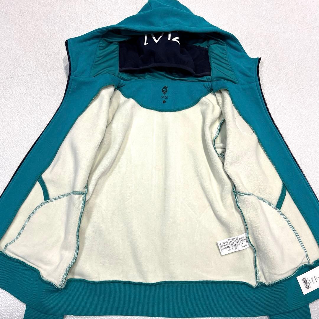 新品/タグ付/23AW/レディースM】V12 ネックパーカー ジップアップ