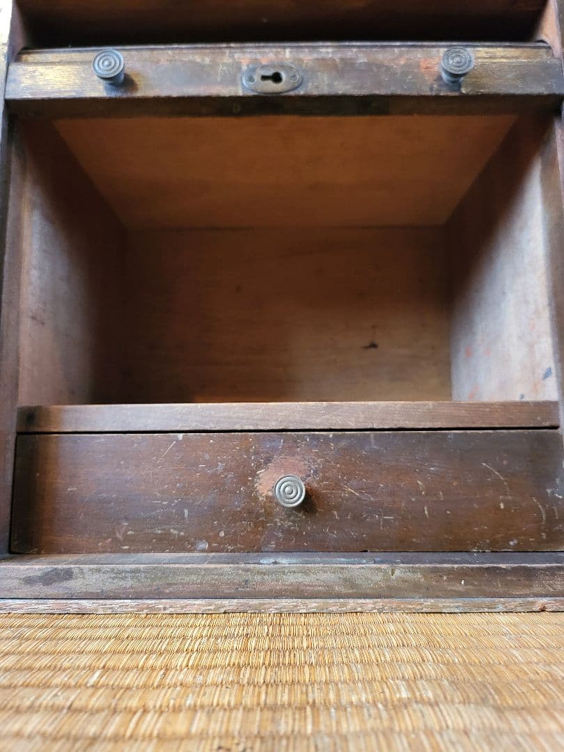 蛇腹 木製 収納 ボックス 引き出し付き ヴィンテージ アンティーク