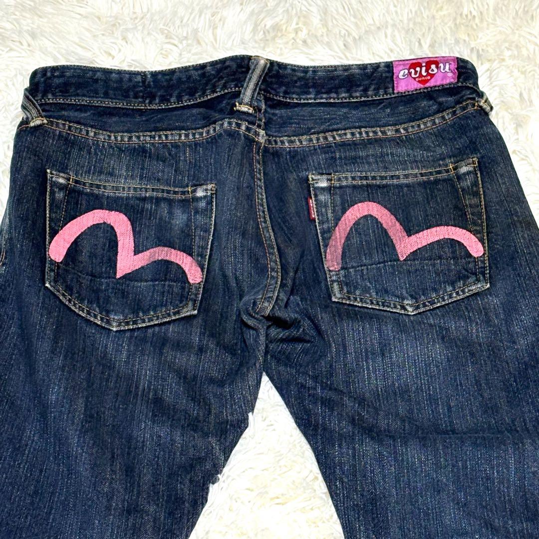 EVISU エヴィス ストレートデニム 29 ピンク カモメ - メルカリ