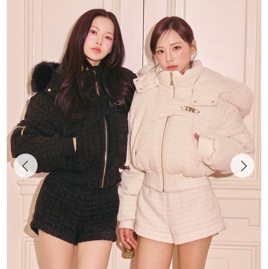 randy アシンメトリーバックルツイードパデットジャケット - メルカリ