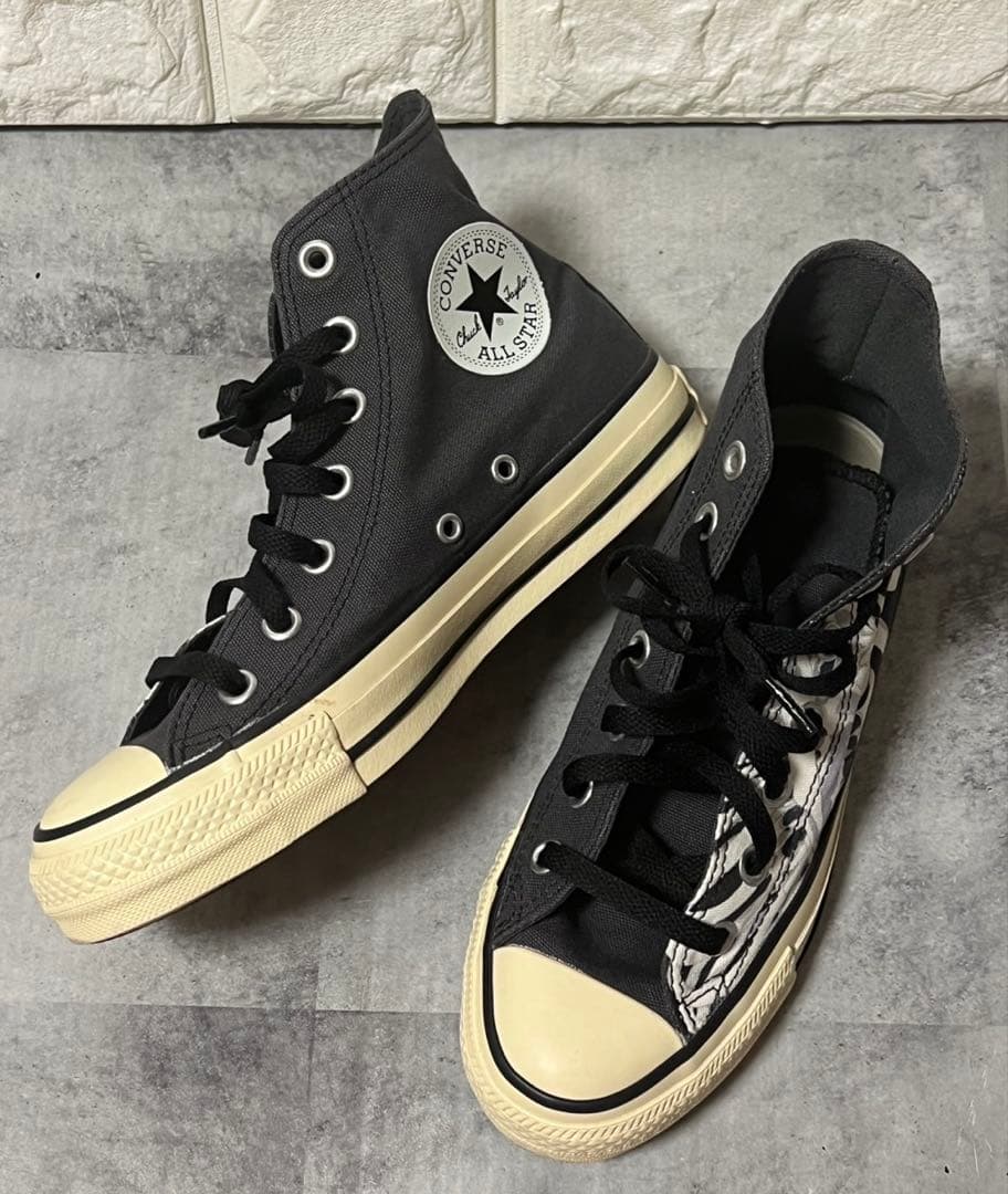 コンバース　23.5cm スニーカー　靴　歌川国芳　浮世絵　スカル　ドクロ　骸骨