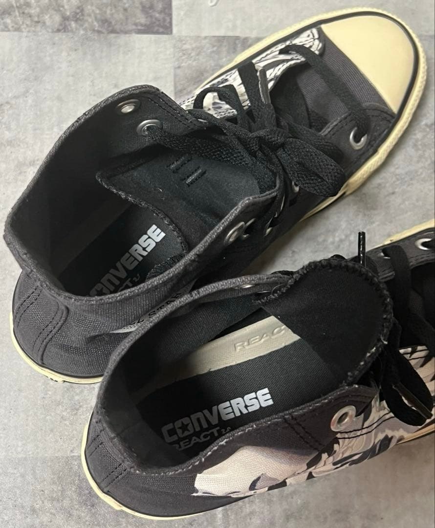 コンバース　23.5cm スニーカー　靴　歌川国芳　浮世絵　スカル　ドクロ　骸骨