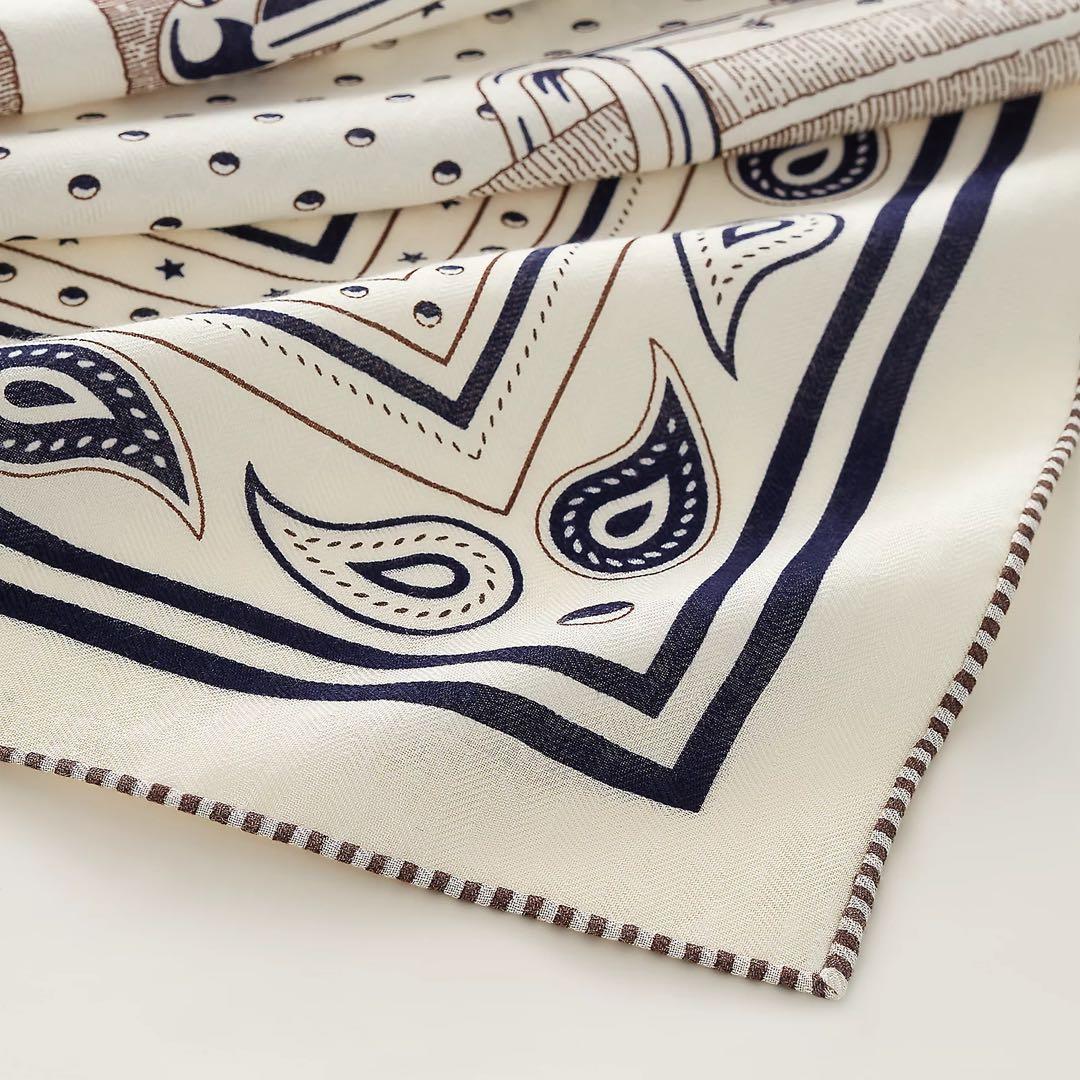 エルメス　カシミヤシルク　140 カレジェアン 《馬銜・バンダナ》