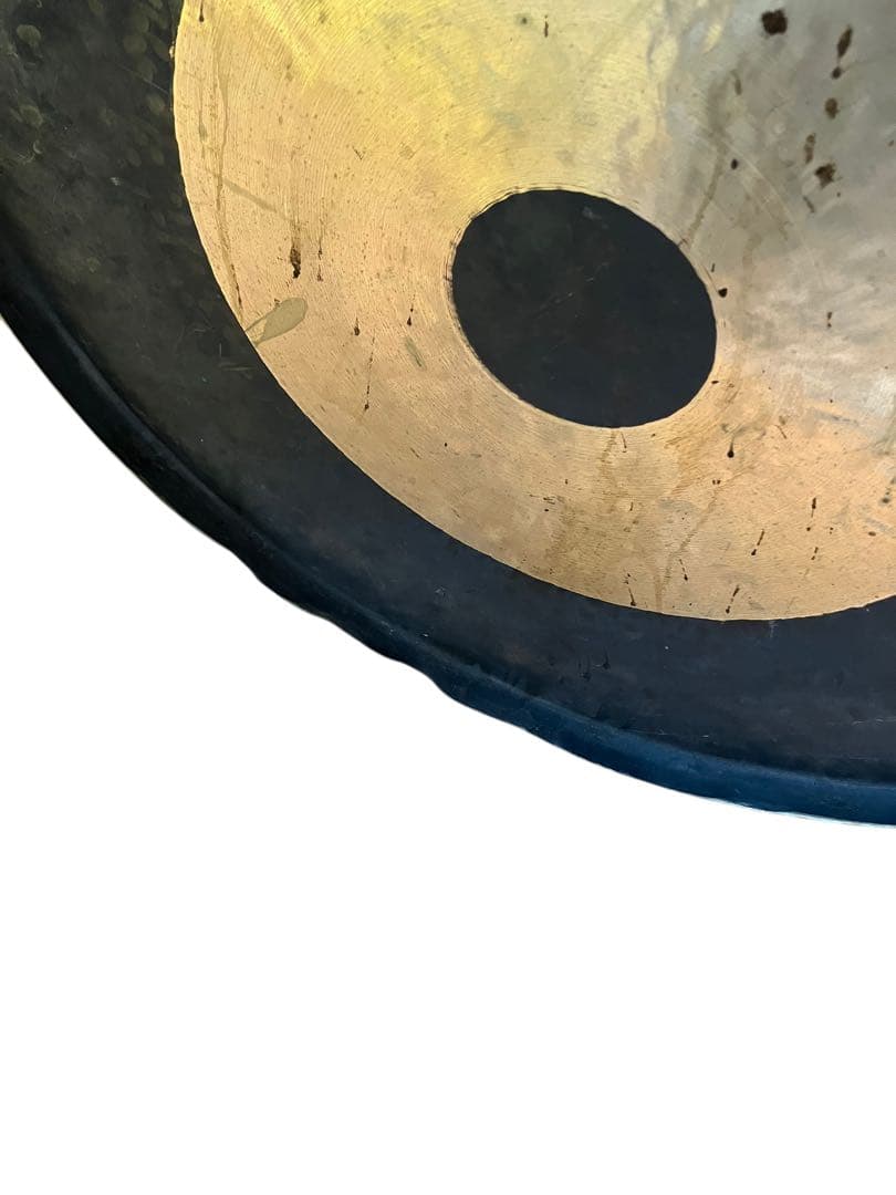 銅鑼 ドラ (ゴング)黒金 直径約55cm バチ付き