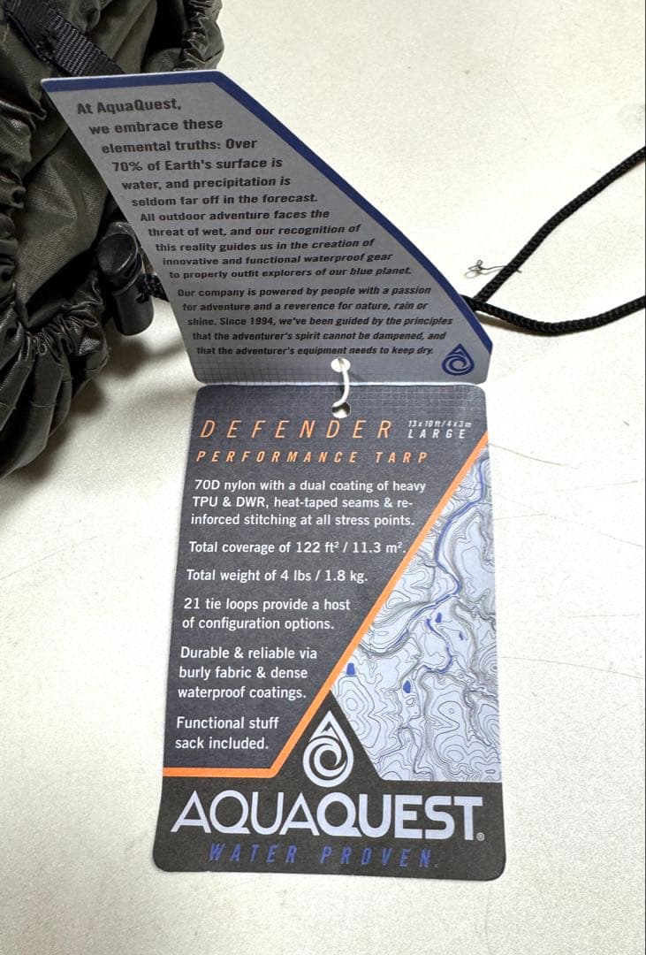 AquaQuest アクアクエスト タープ Defender L 4m×3m - メルカリ