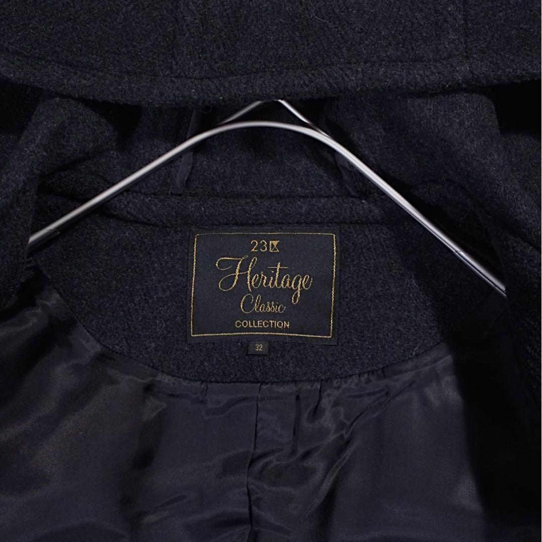 ITALY生地《23区》ヘリテージライン ダッフルコート(32)ヘリンボーン