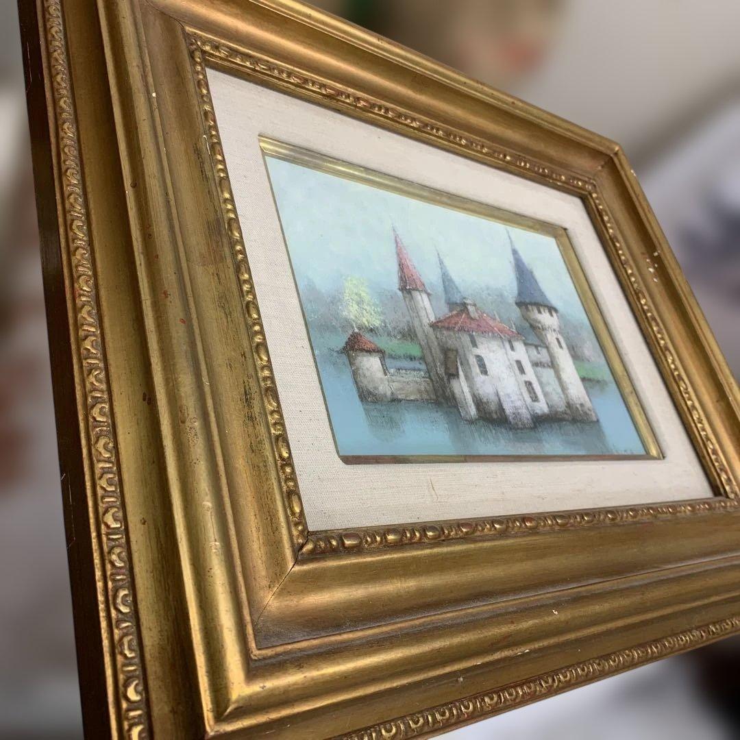 風景画 金色フレーム付き