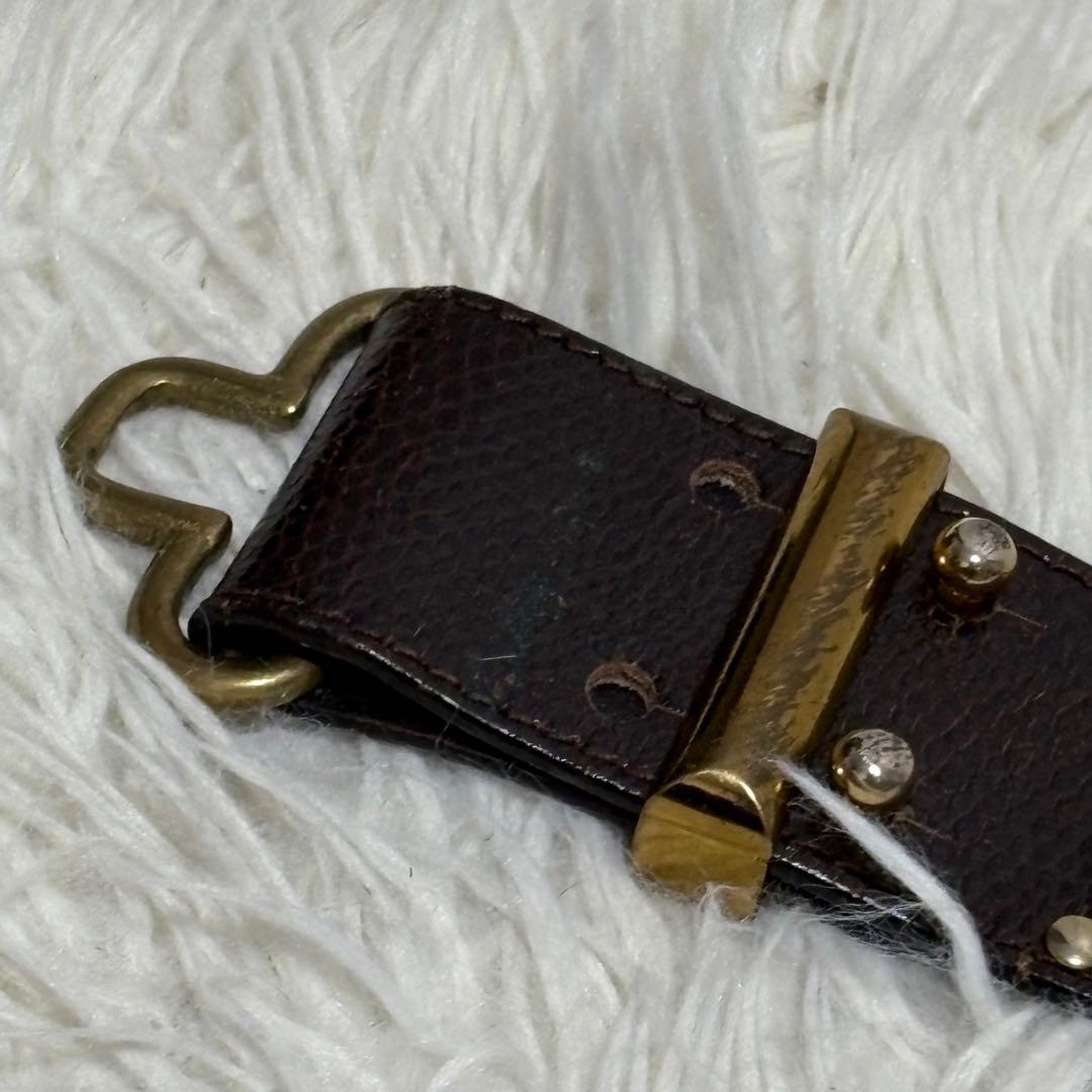 超希少✨ヴェルサーチ ベルト メデューサ ハラコ スタッズ ブラウン