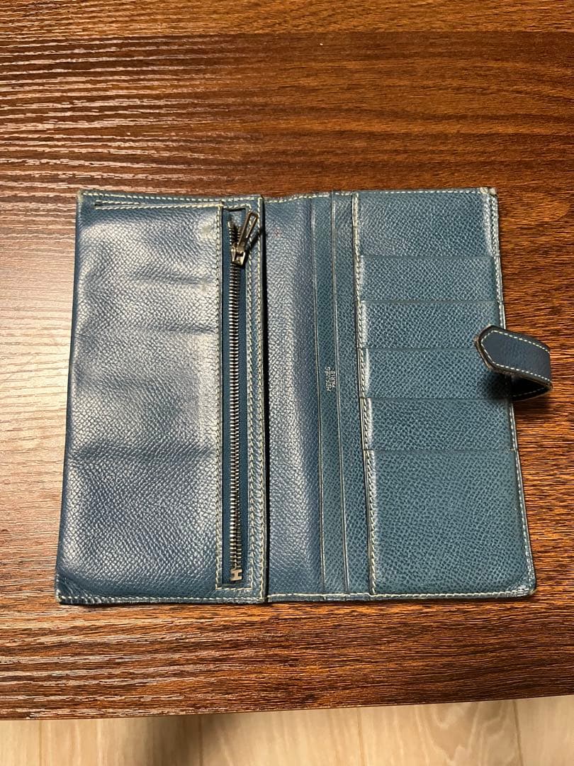 HERMES べアン スフレ 長財布 □G刻印 ブルージーン 2003年製 - メルカリ